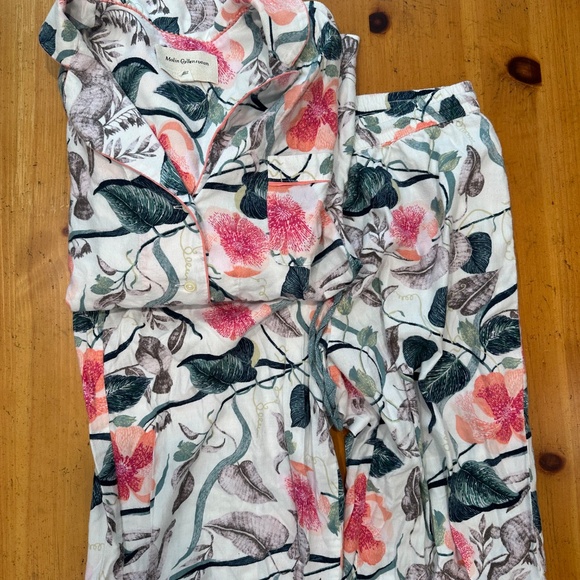 Anthropologie Malin Gyllensvaån “Magnolia” Flannel Pajama Set – Size M - Picture 2 of 5